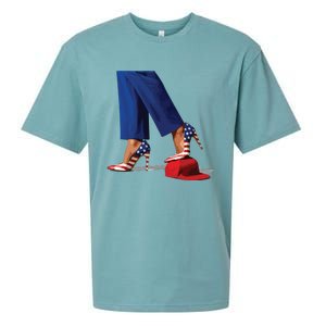 Kamala Harris With High Heels Stepping On Red Hat Sueded Cloud Jersey T-Shirt