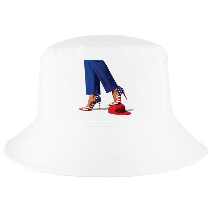 Kamala Harris With High Heels Stepping On Red Hat Cool Comfort Performance Bucket Hat