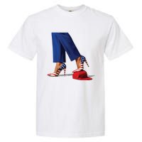 Kamala Harris With High Heels Stepping On Red Hat Garment-Dyed Heavyweight T-Shirt