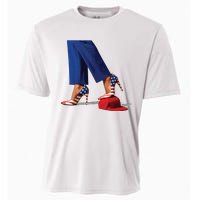 Kamala Harris With High Heels Stepping On Red Hat Cooling Performance Crew T-Shirt