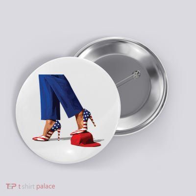 Kamala Harris With High Heels Stepping On Red Hat Button