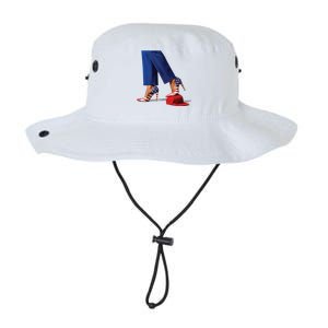 Kamala Harris With High Heels Stepping On Red Hat Legacy Cool Fit Booney Bucket Hat