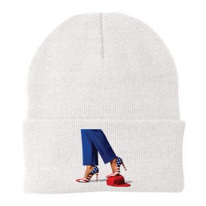 Kamala Harris With High Heels Stepping On Red Hat Knit Cap Winter Beanie