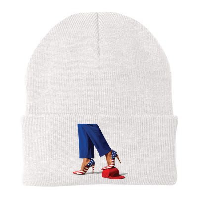 Kamala Harris With High Heels Stepping On Red Hat Beanie