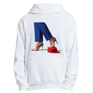 Kamala Harris With High Heels Stepping On Red Hat Urban Pullover Hoodie