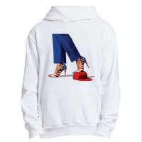 Kamala Harris With High Heels Stepping On Red Hat Urban Pullover Hoodie