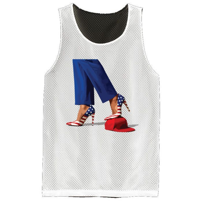 Kamala Harris With High Heels Stepping On Red Hat Mesh Reversible Basketball Jersey Tank