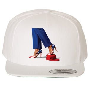 Kamala Harris With High Heels Stepping On Red Hat Wool Snapback Cap