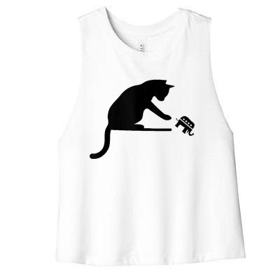 Kamala Harris Walz 2024 Harris Waltz Vp President Cat Ladies Women's Racerback Cropped Tank