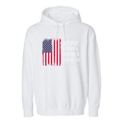 Kamala Harris Walz 2024 We Can End Dramala Traumala Garment-Dyed Fleece Hoodie