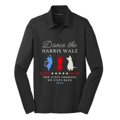 Kamala Harris Walz 2024 Waltz Dance 2 Steps Forward Not Back Silk Touch Performance Long Sleeve Polo