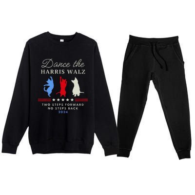 Kamala Harris Walz 2024 Waltz Dance 2 Steps Forward Not Back Premium Crewneck Sweatsuit Set