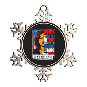 Kamala Harris Women Belong In Place Where Decisions Are Made Metallic Star Ornament