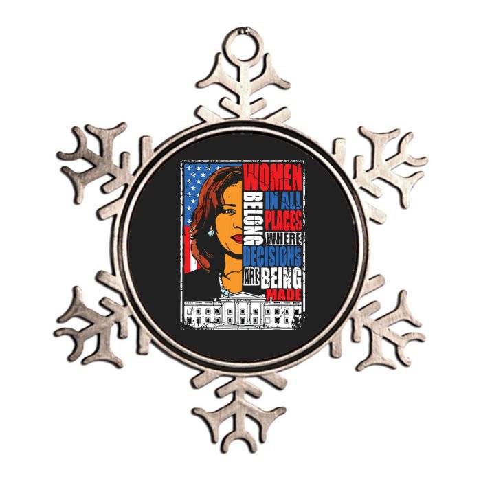 Kamala Harris Women Belong In Place Where Decisions Are Made Metallic Star Ornament