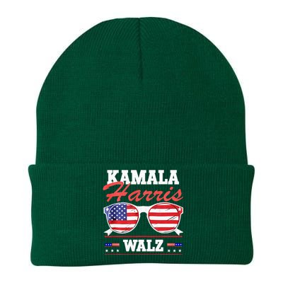 Kamala Harris Waltz American Flag Knit Cap Winter Beanie