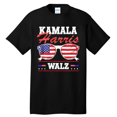 Kamala Harris Waltz American Flag Tall T-Shirt