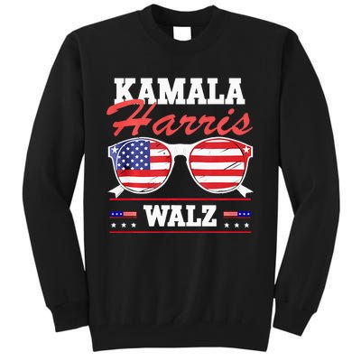 Kamala Harris Waltz American Flag Tall Sweatshirt