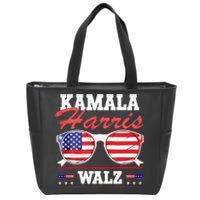 Kamala Harris Waltz American Flag Zip Tote Bag