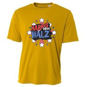 Kamala Harris Walz 2024 Distressed Election Shooting Stars Cooling Performance Crew T-Shirt