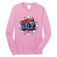 Kamala Harris Walz 2024 Distressed Election Shooting Stars Long Sleeve Shirt