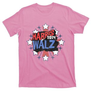 Kamala Harris Walz 2024 Distressed Election Shooting Stars T-Shirt