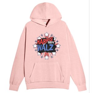 Kamala Harris Walz 2024 Distressed Election Shooting Stars Urban Pullover Hoodie