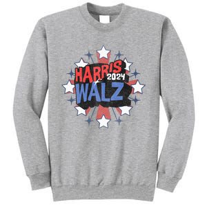 Kamala Harris Walz 2024 Distressed Election Shooting Stars Sweatshirt