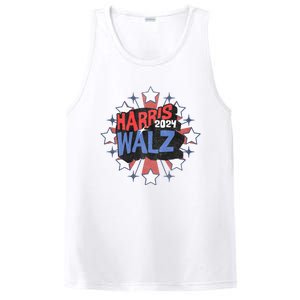 Kamala Harris Walz 2024 Distressed Election Shooting Stars PosiCharge Competitor Tank