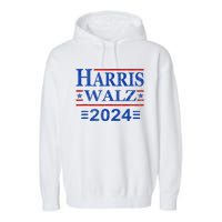 Kamala Harris Walz 2024 Harris Waltz Vp President 47th Flag Garment-Dyed Fleece Hoodie