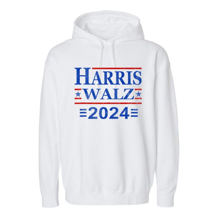 Kamala Harris Walz 2024 Harris Waltz Vp President 47th Flag Garment-Dyed Fleece Hoodie