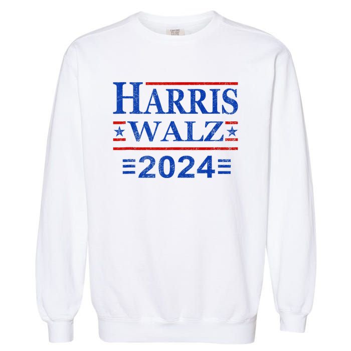 Kamala Harris Walz 2024 Harris Waltz Vp President 47th Flag Garment-Dyed Sweatshirt