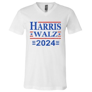 Kamala Harris Walz 2024 Harris Waltz Vp President 47th Flag V-Neck T-Shirt