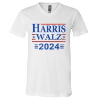 Kamala Harris Walz 2024 Harris Waltz Vp President 47th Flag V-Neck T-Shirt