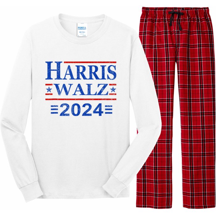 Kamala Harris Walz 2024 Harris Waltz Vp President 47th Flag Long Sleeve Pajama Set