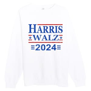 Kamala Harris Walz 2024 Harris Waltz Vp President 47th Flag Premium Crewneck Sweatshirt