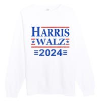 Kamala Harris Walz 2024 Harris Waltz Vp President 47th Flag Premium Crewneck Sweatshirt