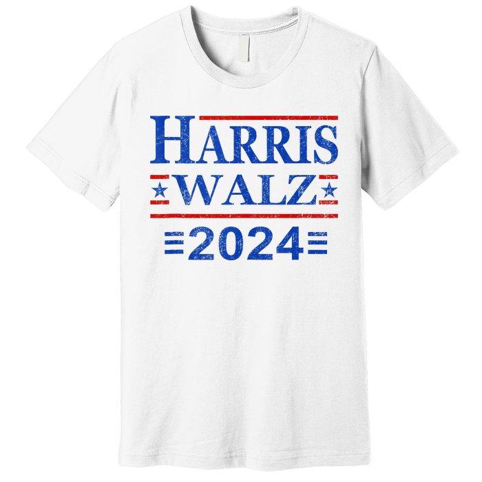 Kamala Harris Walz 2024 Harris Waltz Vp President 47th Flag Premium T-Shirt