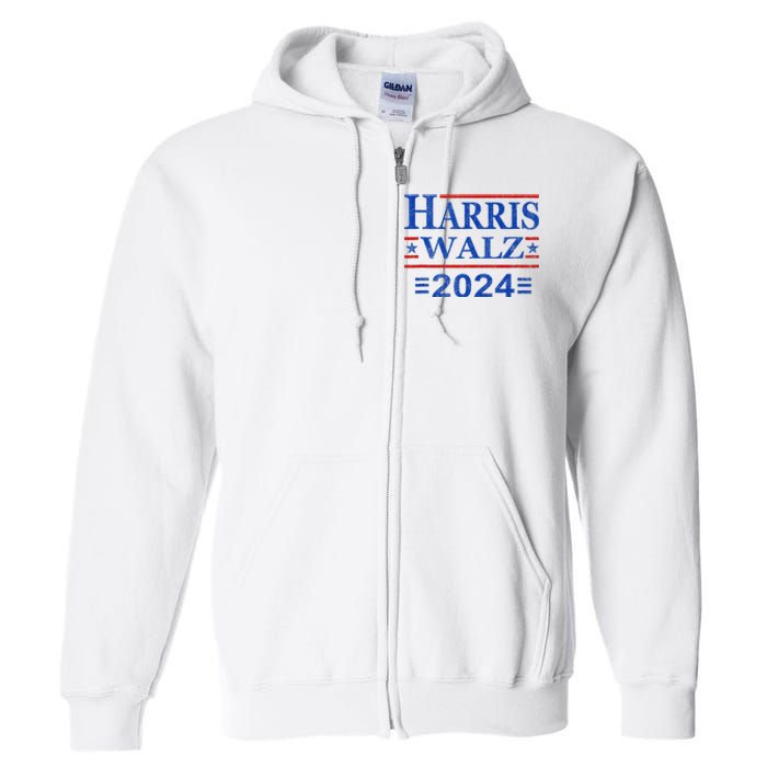 Kamala Harris Walz 2024 Harris Waltz Vp President 47th Flag Full Zip Hoodie