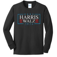 Kamala Harris Walz 2024 President Election Vote Usa Design Kids Long Sleeve Shirt