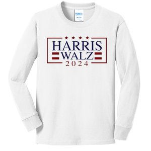 Kamala Harris Walz 2024 President Election Vote Usa Design Kids Long Sleeve Shirt