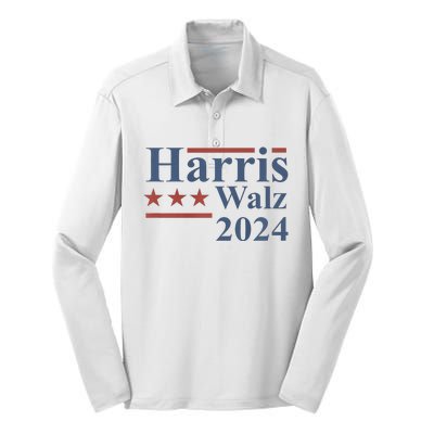 Kamala Harris Walz 2024 Silk Touch Performance Long Sleeve Polo