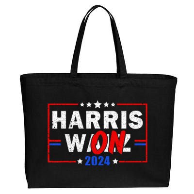 Kamala Harris Won 2024 Election Inauguration January 20 2025 Cotton Canvas Jumbo Tote