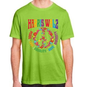 Kamala Harris Walz 2024 Freedom Peace Flower Funny Retro Adult ChromaSoft Performance T-Shirt