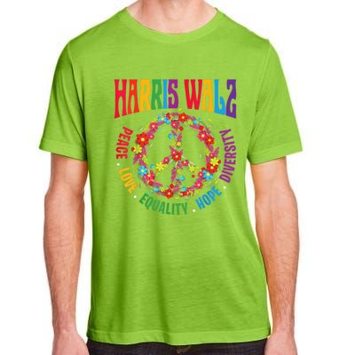 Kamala Harris Walz 2024 Freedom Peace Flower Funny Retro Adult ChromaSoft Performance T-Shirt