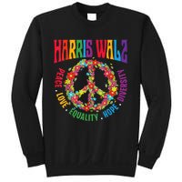 Kamala Harris Walz 2024 Freedom Peace Flower Funny Retro Sweatshirt