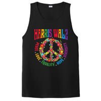 Kamala Harris Walz 2024 Freedom Peace Flower Funny Retro PosiCharge Competitor Tank