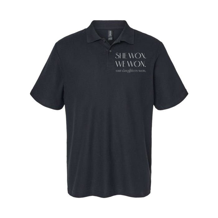 Kamala Harris Wins She Won We Won Our Daughters Won 2025 Softstyle Adult Sport Polo