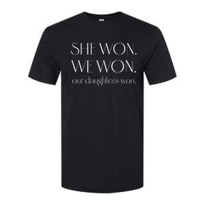 Kamala Harris Wins She Won We Won Our Daughters Won 2025 Softstyle CVC T-Shirt