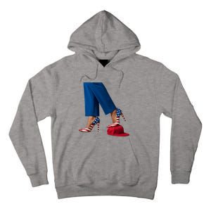 Kamala Harris With High Heels Stepping On Red Hat Tall Hoodie