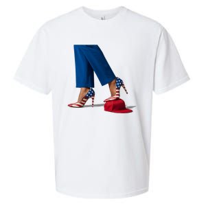 Kamala Harris With High Heels Stepping On Red Hat Sueded Cloud Jersey T-Shirt